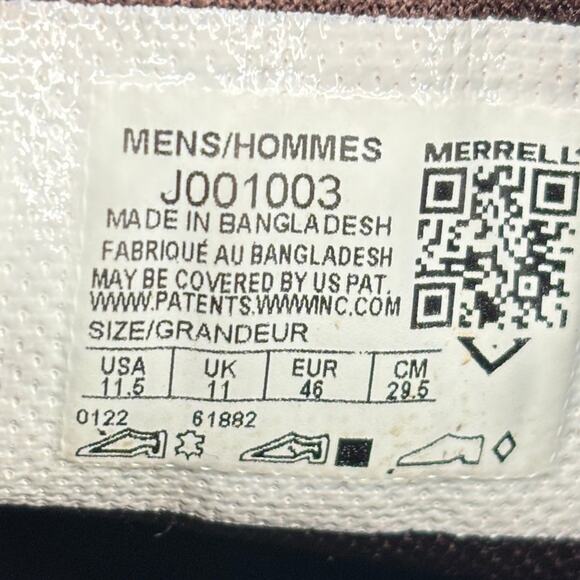 Merrell Freewheel Oxford Lace Up Sneaker Mens Size 11.5 Brown Distressed Leather - Picture 7 of 9